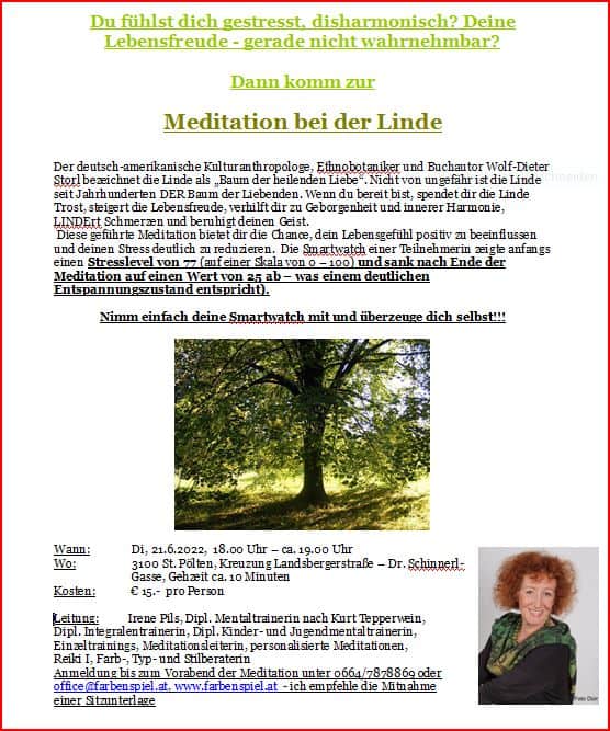 Meditation Linde – Einladung Foto